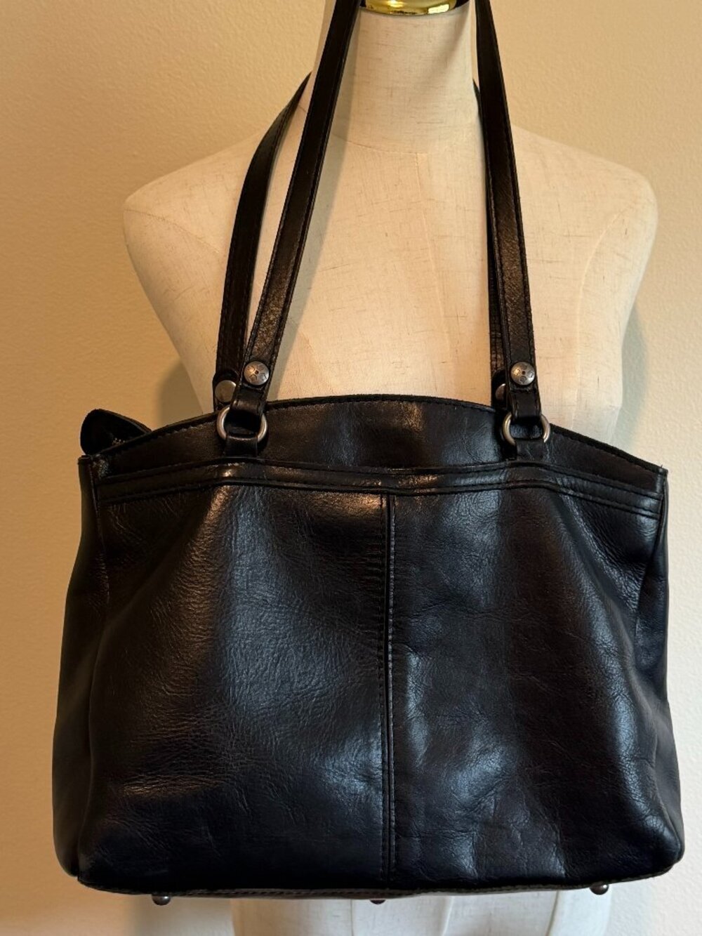 Patricia Nash Black Leather Poppy Satchel Heritage Collection - Picture 5 of 12